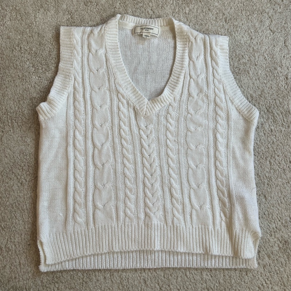 Cream Cable Knit Sweater Vest